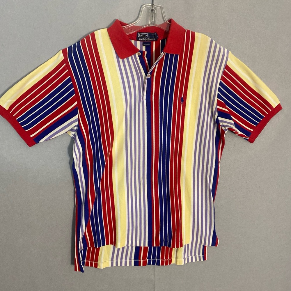 Polo Ralph Lauren Men’s Polo Multicolor Striped Size Medium Vintage 90’s Cotton